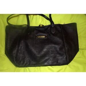 Black Juicy Couture Brand Faux Leather Tote.